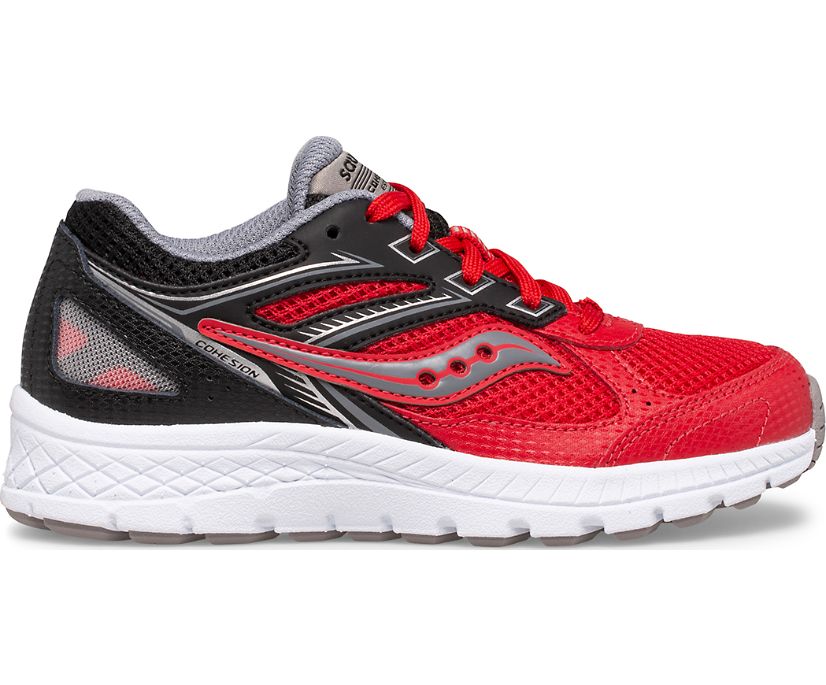 Tenis Saucony Cohesion 14 Encaje Niños Rojos Negros | México 845DFMN
